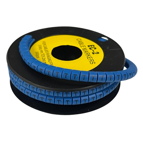 Grippes (T) Cable Marker 3.6mm to 5.2mm Color Blue 1roll 500pcs EC-2B