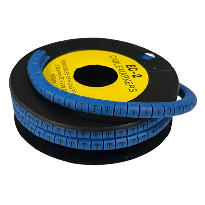 Grippes (T) Cable Marker 3.6mm to 5.2mm Color Blue 1roll 500pcs EC-2B
