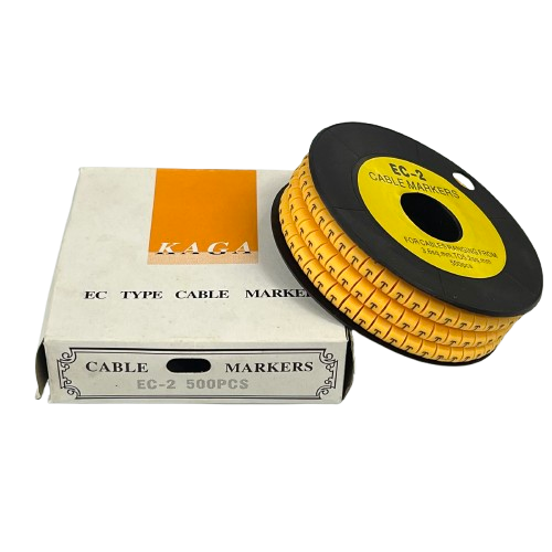 Grippes (T) Cable Marker 3.6mm to 5.2mm Color Yellow 1roll 500pcs) EC-2Y