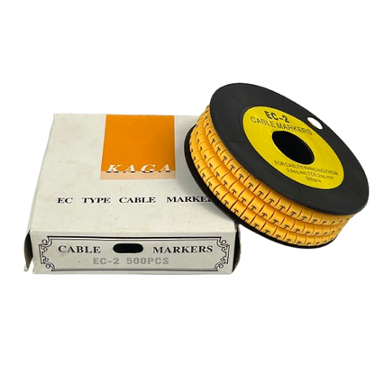 Grippes (T) Cable Marker 3.6mm to 5.2mm Color Yellow 1roll 500pcs) EC-2Y