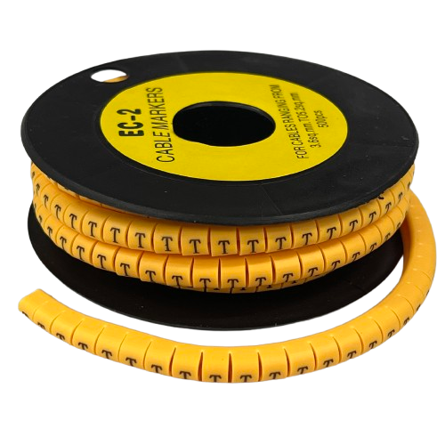 Grippes (T) Cable Marker 3.6mm to 5.2mm Color Yellow 1roll 500pcs) EC-2Y