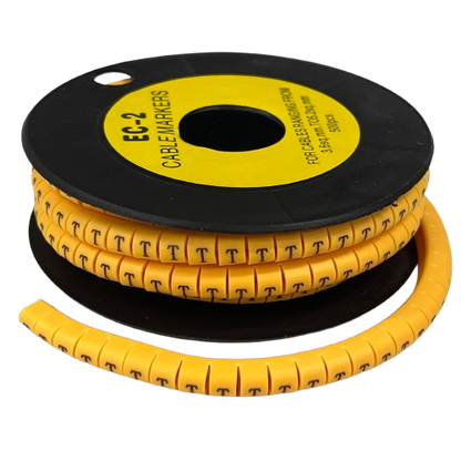 Grippes (T) Cable Marker 3.6mm to 5.2mm Color Yellow 1roll 500pcs) EC-2Y