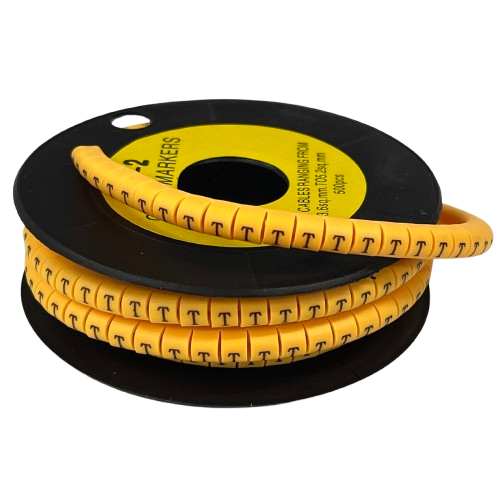 Grippes (T) Cable Marker 3.6mm to 5.2mm Color Yellow 1roll 500pcs) EC-2Y