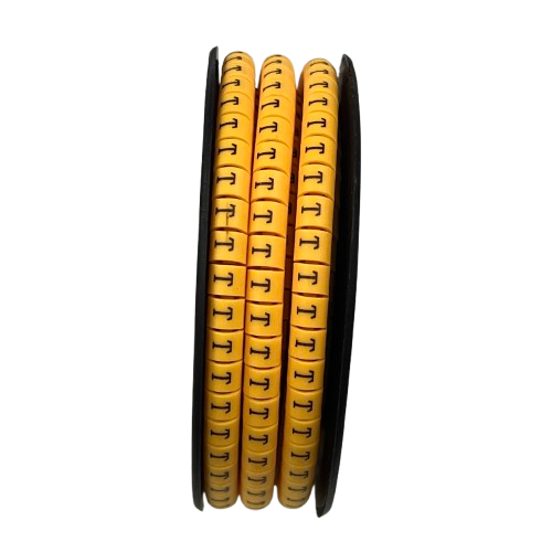 Grippes (T) Cable Marker 3.6mm to 5.2mm Color Yellow 1roll 500pcs) EC-2Y