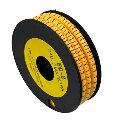 Grippes (T) Cable Marker 3.6mm to 5.2mm Color Yellow 1roll 500pcs) EC-2Y