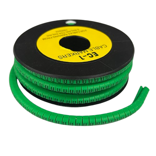 Cable (U) Marker EC-1 Green 2.6mm to 4.2mm 1000pcs 1 Roll   EC-1G(U)