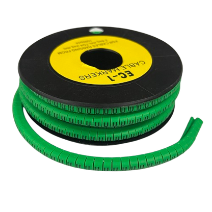 Cable (U) Marker EC-1 Green 2.6mm to 4.2mm 1000pcs 1 Roll   EC-1G(U)