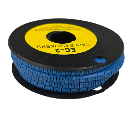 Grippes (U) Cable Marker 3.6mm to 5.2mm Color Blue 1roll 500pcs EC-2B