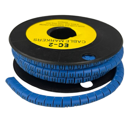 Grippes (U) Cable Marker 3.6mm to 5.2mm Color Blue 1roll 500pcs EC-2B