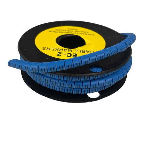 Grippes (U) Cable Marker 3.6mm to 5.2mm Color Blue 1roll 500pcs EC-2B