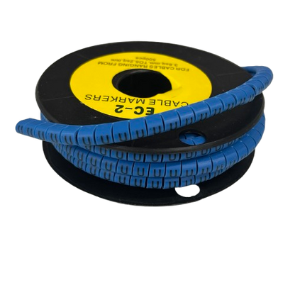 Grippes (U) Cable Marker 3.6mm to 5.2mm Color Blue 1roll 500pcs EC-2B