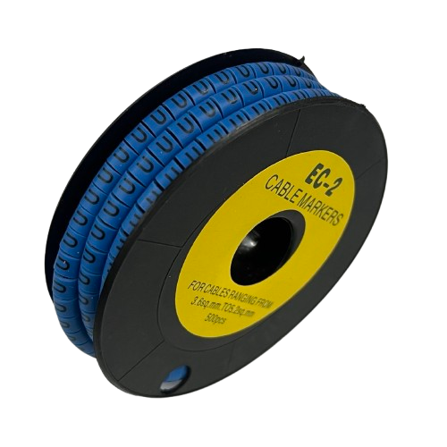 Grippes (U) Cable Marker 3.6mm to 5.2mm Color Blue 1roll 500pcs EC-2B