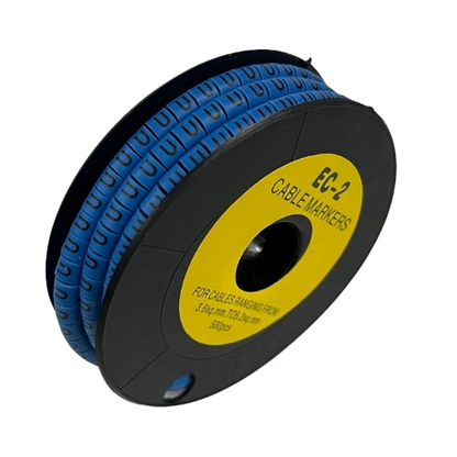 Grippes (U) Cable Marker 3.6mm to 5.2mm Color Blue 1roll 500pcs EC-2B