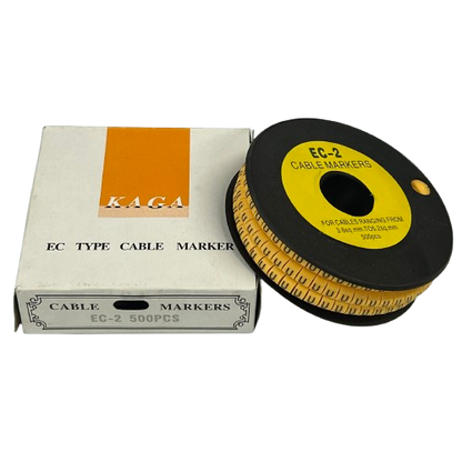 Grippes (U) Cable Marker 3.6mm to 5.2mm Color Yellow 1roll 500pcs) EC-2Y