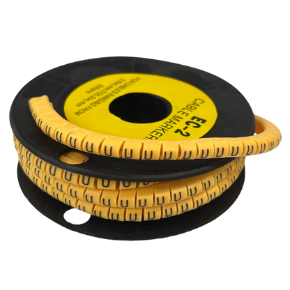 Grippes (U) Cable Marker 3.6mm to 5.2mm Color Yellow 1roll 500pcs) EC-2Y