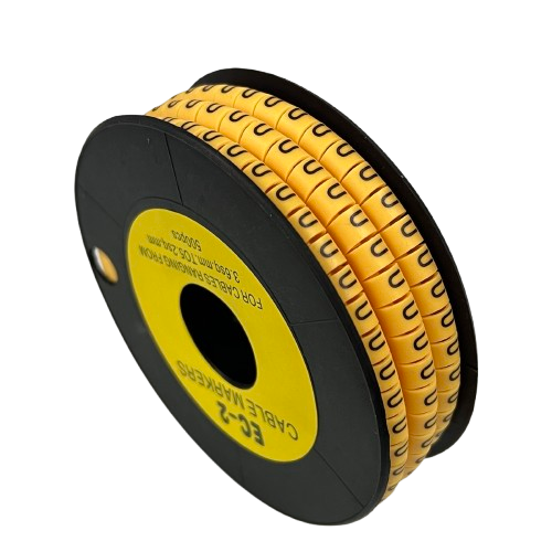 Grippes (U) Cable Marker 3.6mm to 5.2mm Color Yellow 1roll 500pcs) EC-2Y