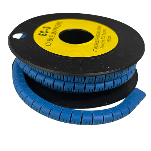 Grippes (U) Cable Marker 5.0mm to 7.2mm (350pcs) Blue    EC-3B(U)