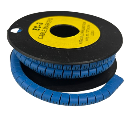 Grippes (U) Cable Marker 5.0mm to 7.2mm (350pcs) Blue    EC-3B(U)