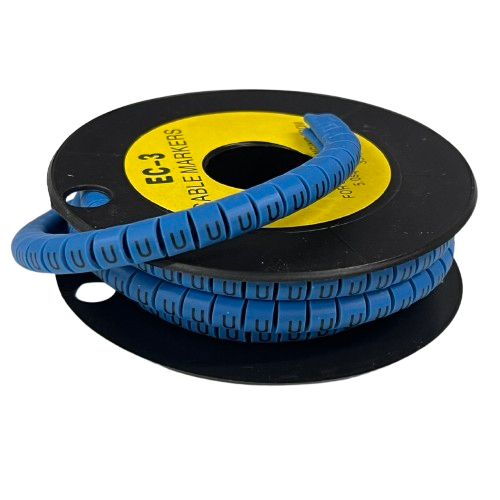 Grippes (U) Cable Marker 5.0mm to 7.2mm (350pcs) Blue    EC-3B(U)