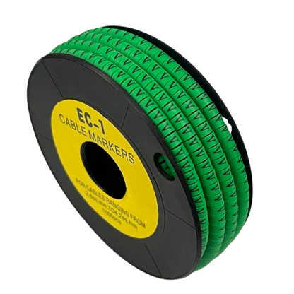 Cable (V) Marker EC-1 Green 2.6mm to 4.2mm 1000pcs 1 Roll   EC-1G(V)