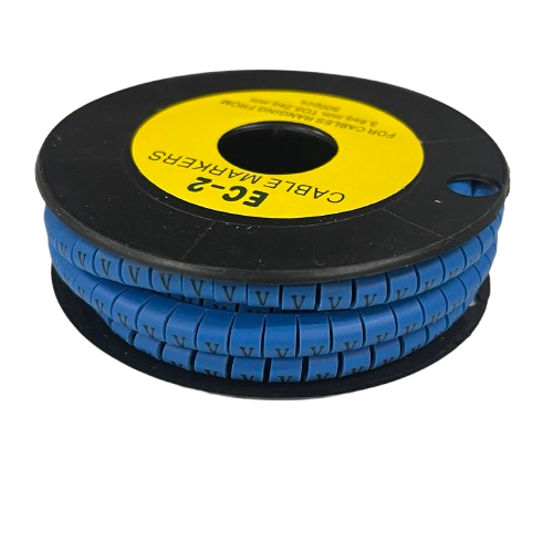 Grippes (V) Cable Marker 3.6mm to 5.2mm Color Blue 1roll 500pcs EC-2B