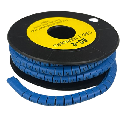 Grippes (V) Cable Marker 3.6mm to 5.2mm Color Blue 1roll 500pcs EC-2B