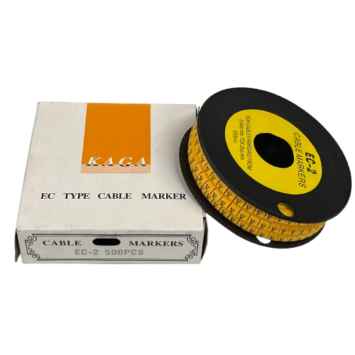Grippes (V) Cable Marker 3.6mm to 5.2mm Color Yellow 1roll 500pcs) EC-2Y