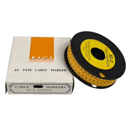 Grippes (V) Cable Marker 3.6mm to 5.2mm Color Yellow 1roll 500pcs) EC-2Y