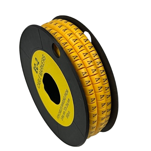 Grippes (V) Cable Marker 3.6mm to 5.2mm Color Yellow 1roll 500pcs) EC-2Y