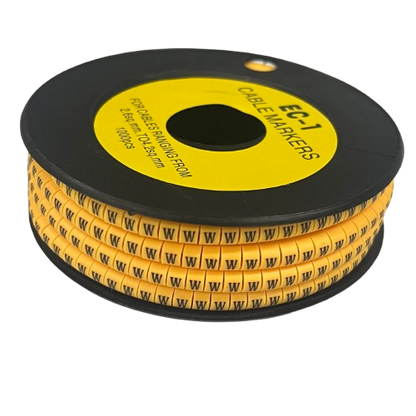 Cable (W) Marker 2.6mm to 4.2mm ( 1000pcs) Yellow EC-1Y
