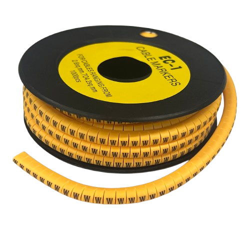 Cable (W) Marker 2.6mm to 4.2mm ( 1000pcs) Yellow EC-1Y