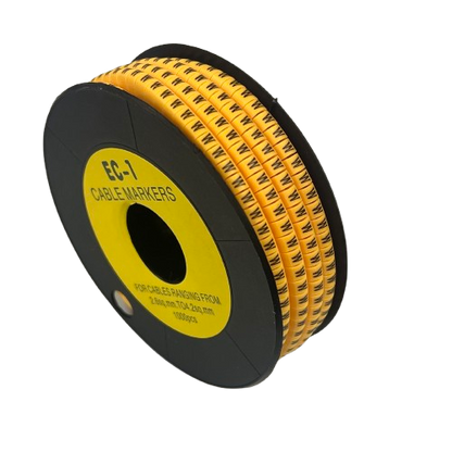 Cable (W) Marker 2.6mm to 4.2mm ( 1000pcs) Yellow EC-1Y