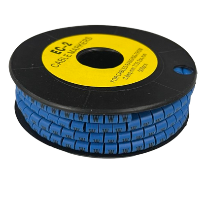 Grippes (W) Cable Marker 3.6mm to 5.2mm Color Blue 1roll 500pcs EC-2B