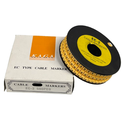 Grippes (W) Cable Marker 3.6mm to 5.2mm Color Yellow 1roll 500pcs) EC-2Y