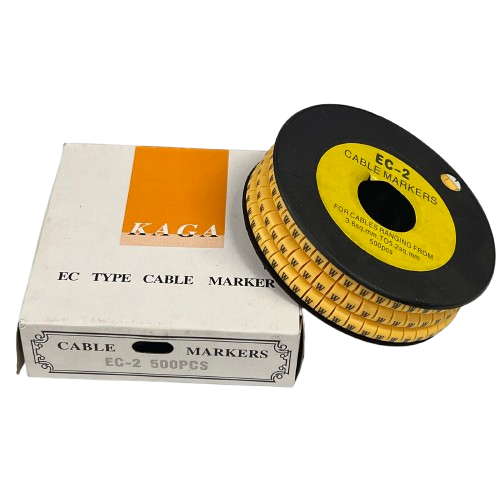Grippes (W) Cable Marker 3.6mm to 5.2mm Color Yellow 1roll 500pcs) EC-2Y