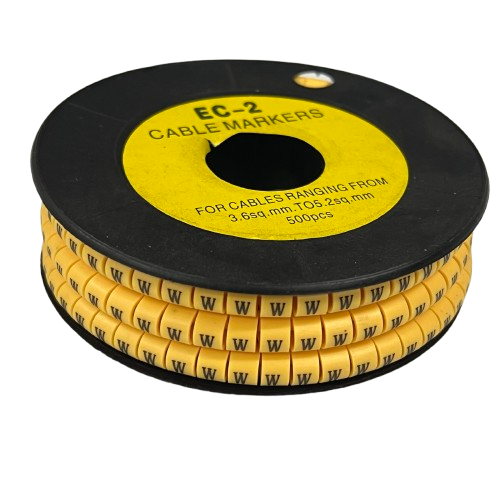 Grippes (W) Cable Marker 3.6mm to 5.2mm Color Yellow 1roll 500pcs) EC-2Y