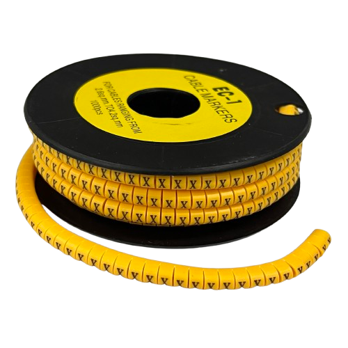 Cable (X) Marker 2.6mm to 4.2mm ( 1000pcs) Yellow EC-1Y