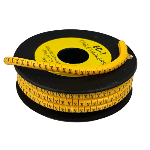 Cable (X) Marker 2.6mm to 4.2mm ( 1000pcs) Yellow EC-1Y