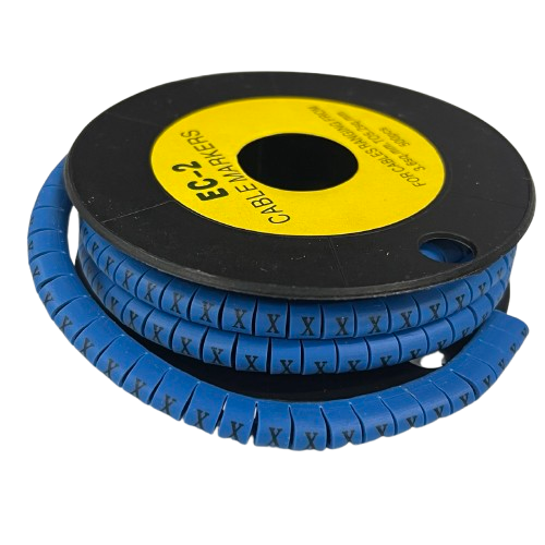 Grippes (X) Cable Marker 3.6mm to 5.2mm Color Blue 1roll 500pcs EC-2B