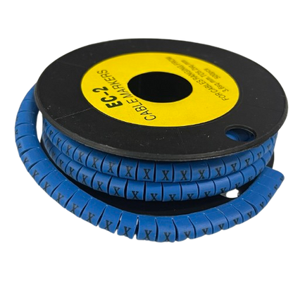 Grippes (X) Cable Marker 3.6mm to 5.2mm Color Blue 1roll 500pcs EC-2B