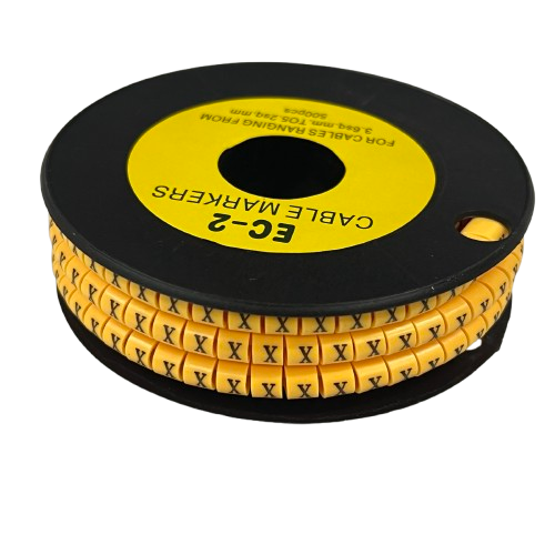 Grippes (X) Cable Marker 3.6mm to 5.2mm Color Yellow 1roll 500pcs) EC-2Y