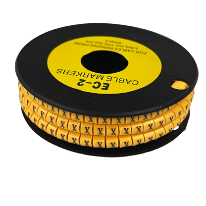 Grippes (X) Cable Marker 3.6mm to 5.2mm Color Yellow 1roll 500pcs) EC-2Y