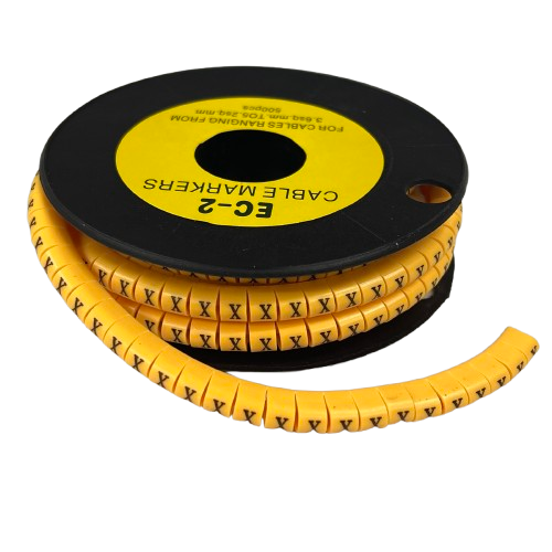 Grippes (X) Cable Marker 3.6mm to 5.2mm Color Yellow 1roll 500pcs) EC-2Y