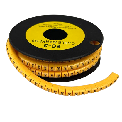 Grippes (X) Cable Marker 3.6mm to 5.2mm Color Yellow 1roll 500pcs) EC-2Y