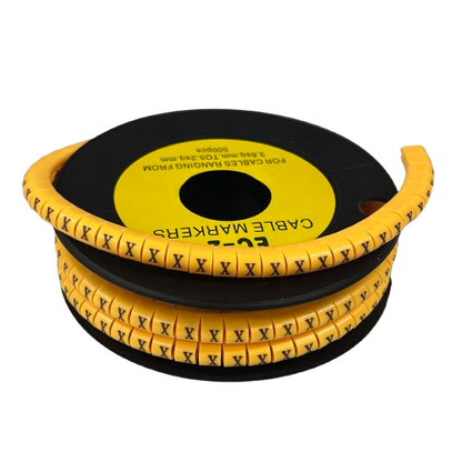Grippes (X) Cable Marker 3.6mm to 5.2mm Color Yellow 1roll 500pcs) EC-2Y
