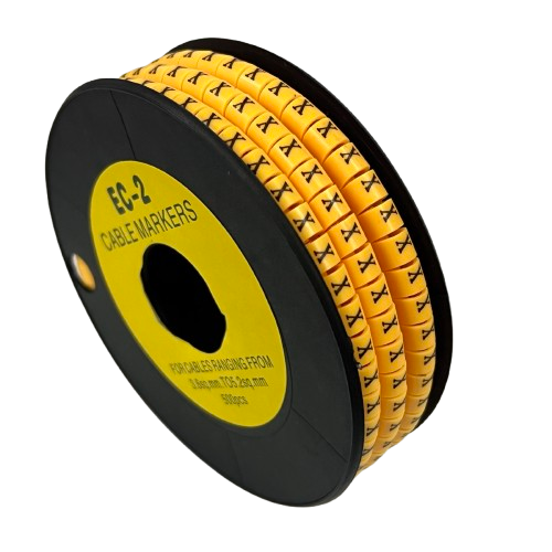Grippes (X) Cable Marker 3.6mm to 5.2mm Color Yellow 1roll 500pcs) EC-2Y