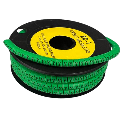 Cable (Y) Marker EC-1 Green 2.6mm to 4.2mm 1000pcs 1 Roll   EC-1G(Y)