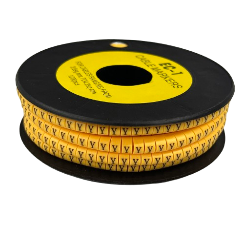 Cable (Y) Marker 2.6mm to 4.2mm ( 1000pcs) Yellow EC-1Y