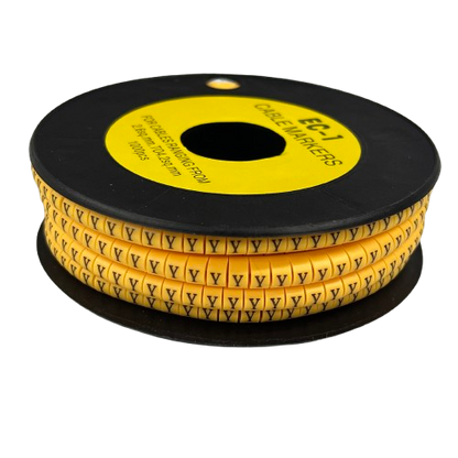 Cable (Y) Marker 2.6mm to 4.2mm ( 1000pcs) Yellow EC-1Y