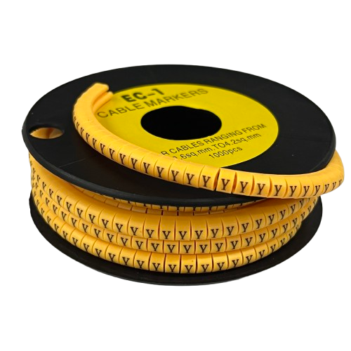 Cable (Y) Marker 2.6mm to 4.2mm ( 1000pcs) Yellow EC-1Y